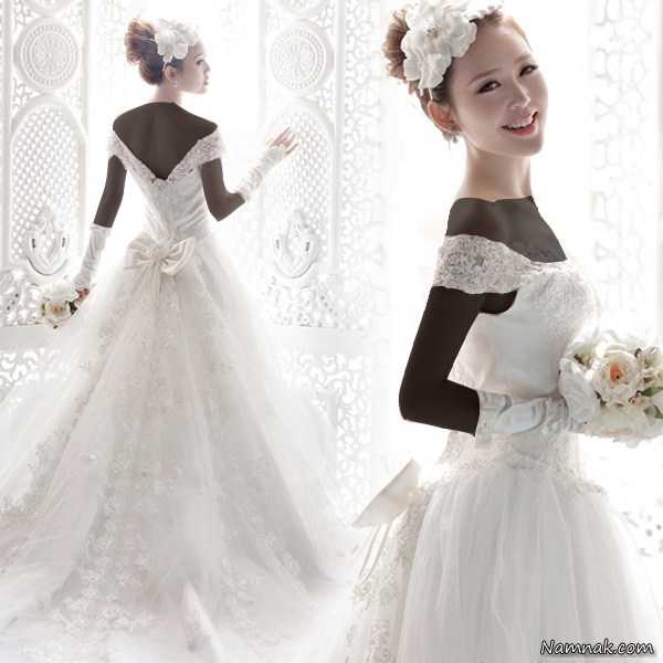 مدل پیراهن عروس ، مدل لباس عروس دامن اسکارلت ، مدل لباس عروس دامن تور