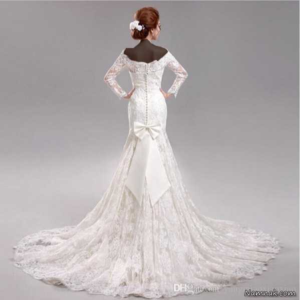 لباس عروس شیک ، مدل لباس عروس ماهی شیک ، مدل لباس عروس آستین دار