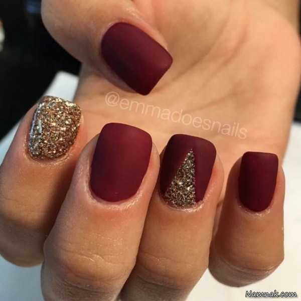 طراحی ناخن ، لاک اکلیلی ، لاک اکلیلی طلایی