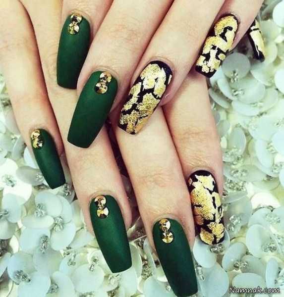 مدل لاک ناخن ، لاک اکلیلی ، لاک اکلیلی طلایی