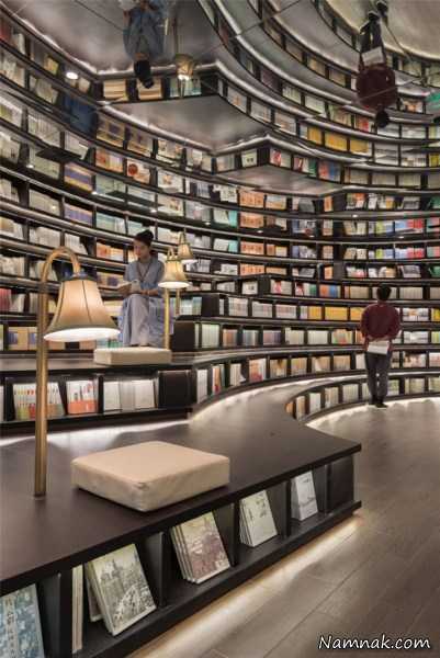 کتابخانه شیک ، بزرگترین کتابفروشی ، دکوراسیون خلاقانه