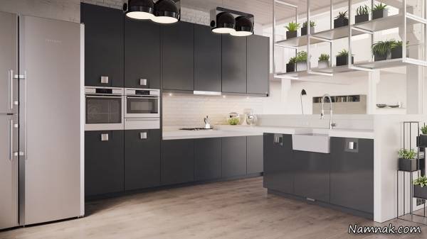 کابینت آشپزخانه سفید مشکی ایرانی کابینت آشپزخانه سفید مشکی