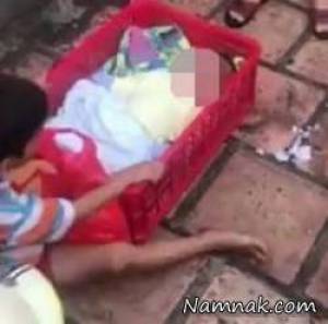 کودک رها شده ، عکس غم انگیز کودک