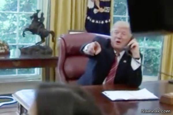 دونالد ترامپ و خبرنگار زن ایرلندی دونالد ترامپ
