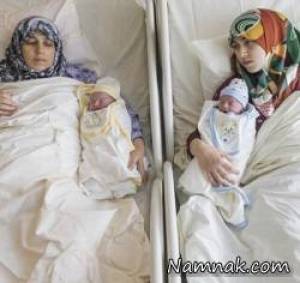 زایمان مادر و دختر ، تولد همزمان دایی و خواهرزاده