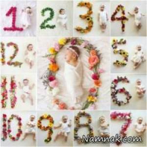 عکس آتلیه نوزاد ، ideas for monthly baby photos