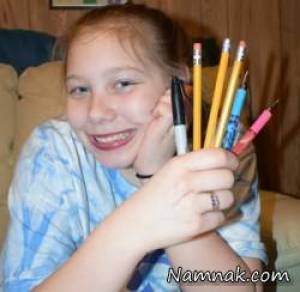 دختری که عاشق خوردن مداد و پاک کن است!! + تصاویر 