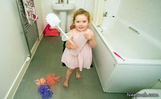 دختربچه عجیب که فرچه دستشویی می خورد!+ تصاویر 