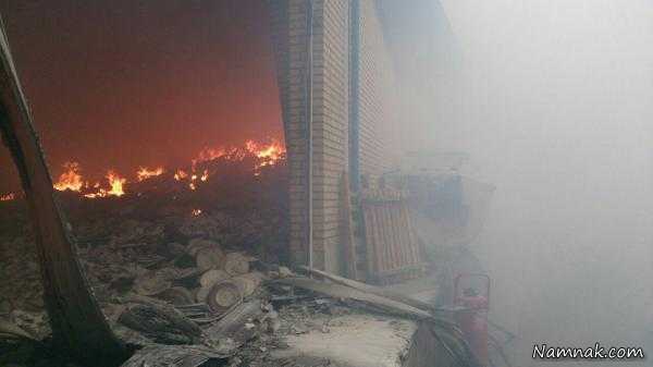 آتش سوزی در کارخانه چینی ، آتش سوزی کارخانه ، آتش سوزی مشهد