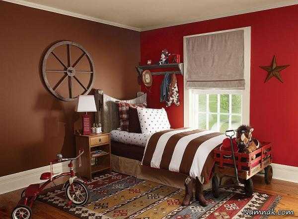 اتاق خواب قرمز ، اتاق خواب قرمز سفید ، دکوراسیون اتاق خواب قرمز و سفید