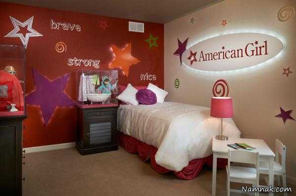اتاق خواب قرمز ، مدل اتاق خواب کودک دختر ، مدل اتاق خواب کودکان