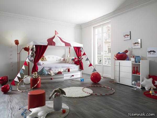 اتاق خواب قرمز ، مدل اتاق خواب کودکان ، مدل اتاق خواب کودک و نوجوان
