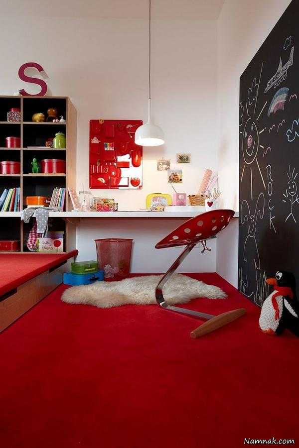 اتاق خواب قرمز ، مدل اتاق خواب کودک جدید ، دکوراسیون اتاق خواب کودک و نوجوان