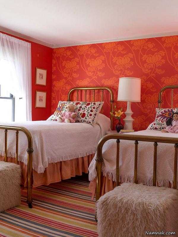 اتاق خواب قرمز ، دکوراسیون اتاق خواب کودک و نوجوان ، مدل رنگ اتاق خواب کودک