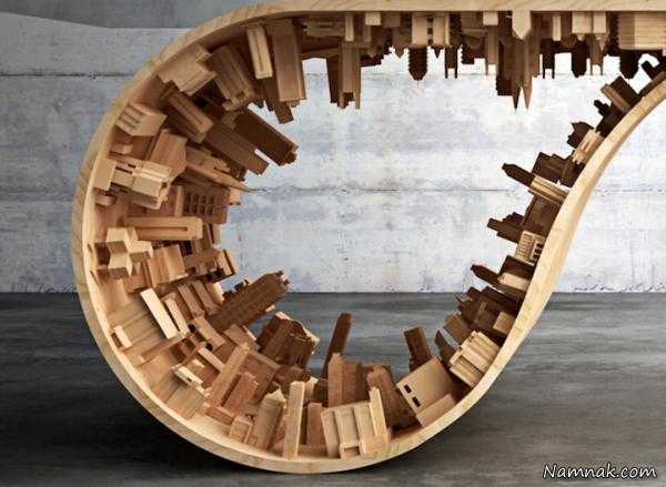 میز چوبی سه بعدی