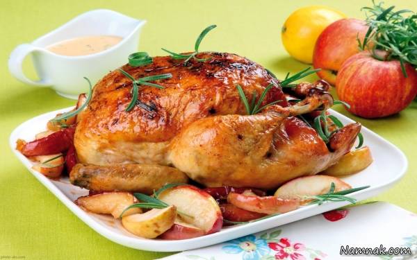 مرغ بریان و سبزیجات 