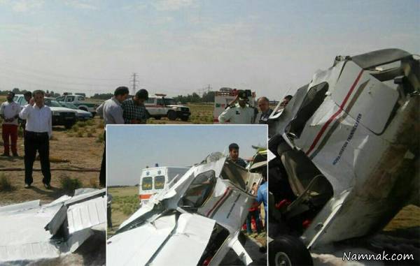 سقوط هواپیمای آموزشی بر سر عابر پیاده در شهر قزوین 