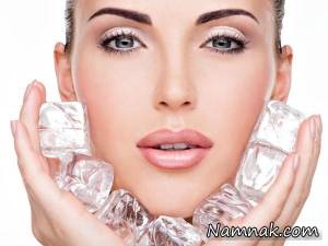 یخ آرایشی ، رفع جای جوش و لک صورت