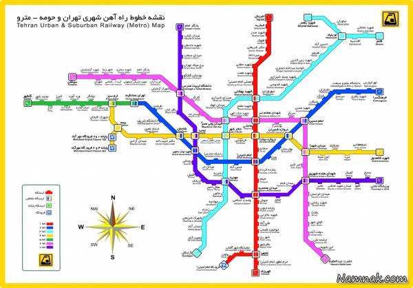 دانلود عکس نقشه جدید مترو تهران