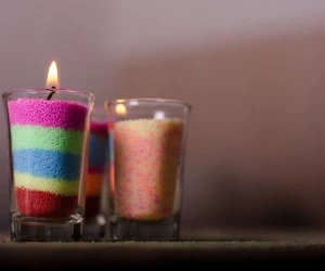  آموزش ساخت شمع چند لایه با مداد شمعی 