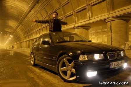 فرزاد حسنی سوار بر ماشین BMW