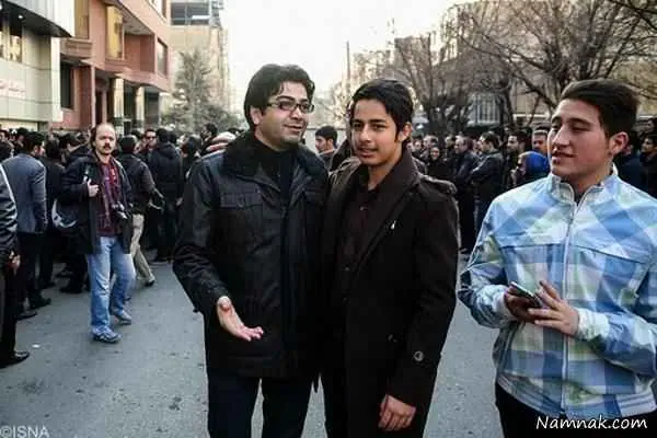 فرزاد حسنی در مراسم ختم همسر بنیامین بهادری