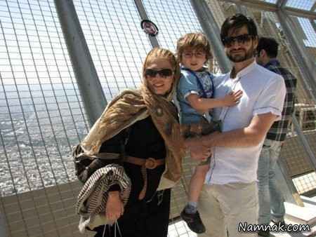 عکس پویا امینی در کنار همسر و پسرش