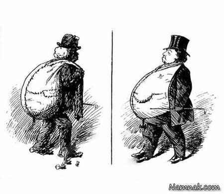 تفاوت آدم پولدار با آدم فقیر + کاریکاتور
