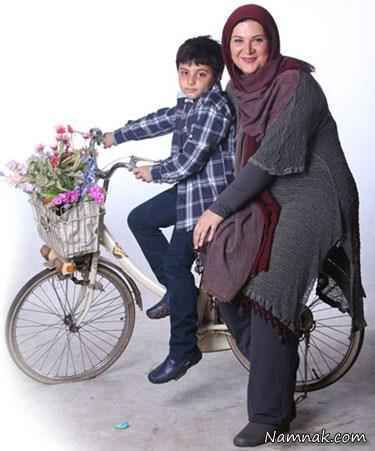 ریما رامین فر و پسرش سوار دوچرخه
