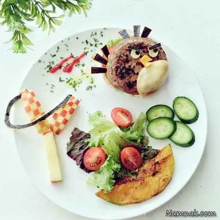 تزئین غذای کودک با پرندگان خشمگین