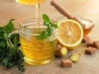 چای لیمو داغ با زنجبیل و نعنا