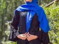 شال با مانتو مشکی