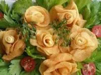 آموزش تهیه چیپس سیب زمینی به شکل گل رز
