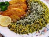 تزیین سبزی پلو با ماهی