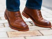کفش چرم قهوه ای مردانه