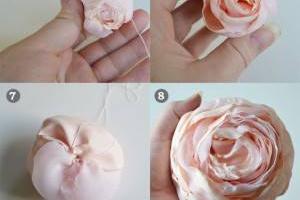 آموزش ساخت گل رز پارچه ای