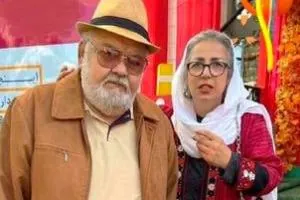 اکبر عبدی و همسرش