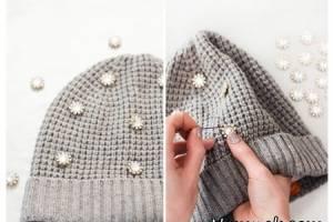 تزیین کلاه بافتنی