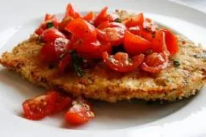 کتلت مرغ کریسپی با گوجه