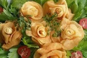آموزش تهیه چیپس سیب زمینی به شکل گل رز