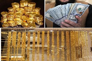 طلا، سکه، دلار