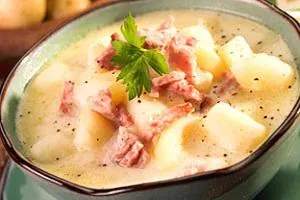 سوپ سیب زمینی و ژامبون