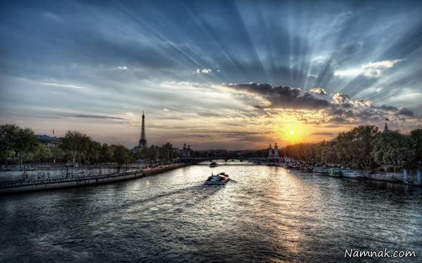 غروب زیبای آفتاب در پاریس