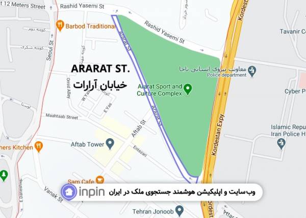 نقشه خیابان آرارات