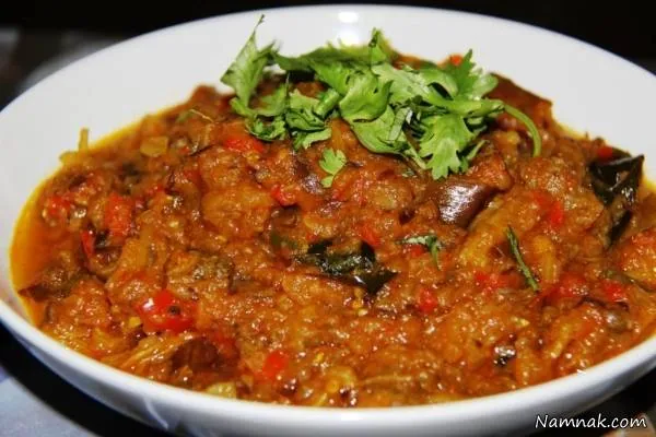 طرز تهیه پوره بادنجان هندی