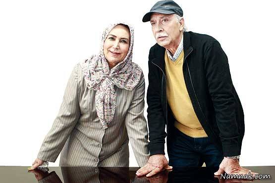  محمود پاک نیت در کنار همسرش