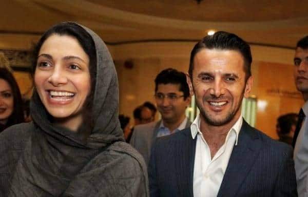 امین حیایی و همسرش