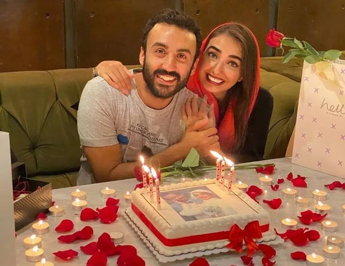 پویان گنجی و همسرش