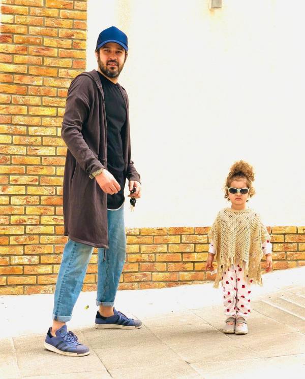 مجتبی پیرزاده و دخترش