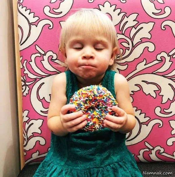 دونات خوردن کودک تصاویر جالب و خنده دار از کودکان